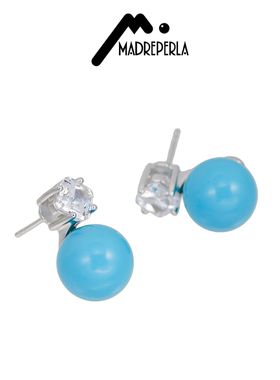 【AZLOOK】MADREPERLA玛贝拉珍珠耳环女蓝色耳钉高级感百搭首饰