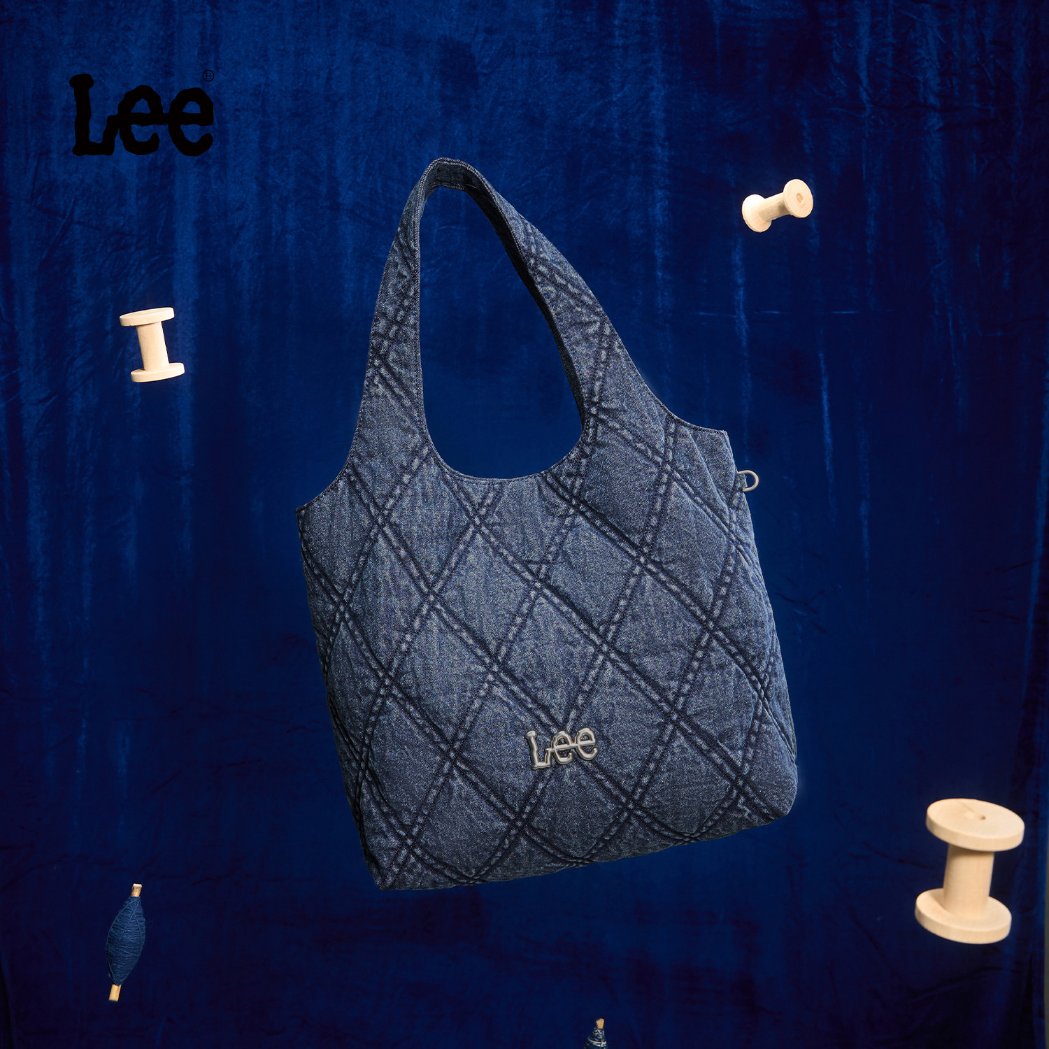 Lee官方格纹托特包女生秋冬丹宁牛仔单肩包大容量通勤上班电脑包,淘宝优惠券,粉丝福利购,淘宝优惠卷