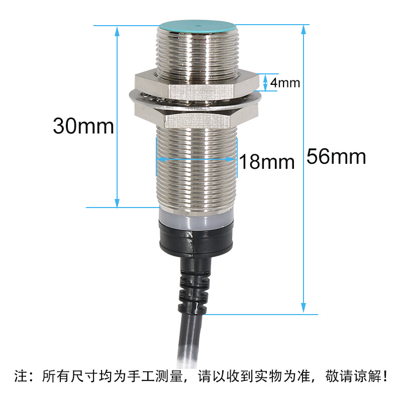 昌得CNTD霍尔接近传感器磁性开关M18 CHY18-10NA 24V三线NPN 常开 - 图1