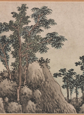 明沈周竹林图卷古代名画青绿山