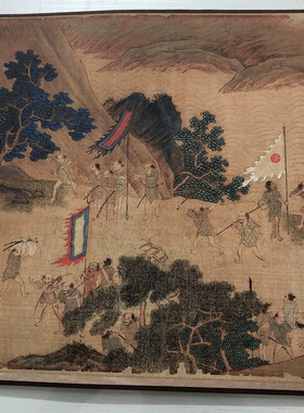 仇英国画倭寇图卷旧题人物字画长