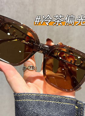 日本品质新款大框超轻TR90墨镜女方圆脸高级感显脸小偏光防止紫外