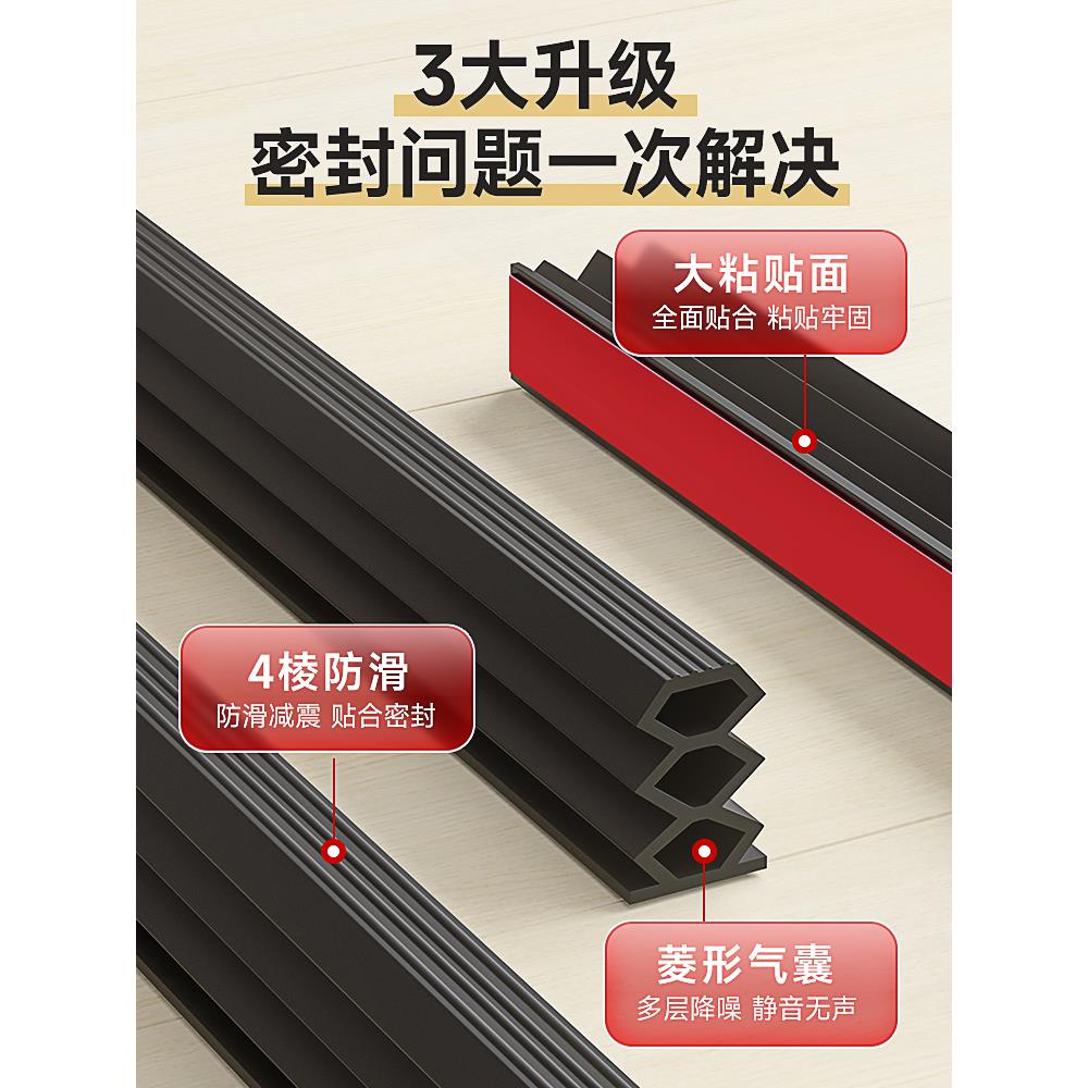 防撞静音王力防盗门硅胶自粘条进户门封边门缝密封条窗户隔音胶条