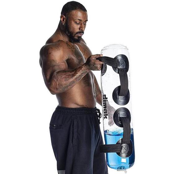 Transparent cylindrical weight-bearing fitness water bag water-filled energy bag weightlifting dumbbell fitness sports training weightlifting equipment