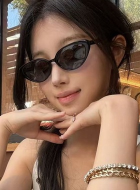 日本品质高级感时尚复古猫眼太阳镜女小框个性欧美潮流墨镜男防紫