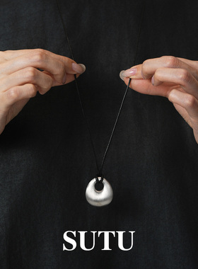 素图925银拉丝福袋毛衣链百搭女