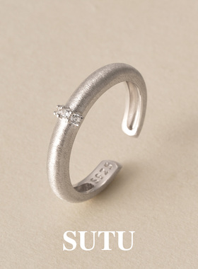 素图女s925纯银小众高级戒指指环