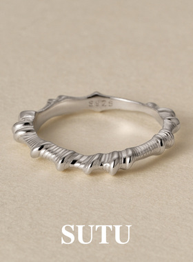 素图925银简约气质个性百搭指环