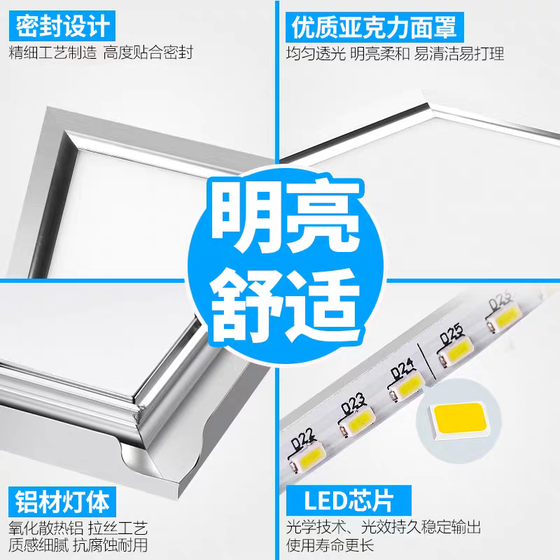 雷士照明集成吊顶450x450led平板灯客厅石膏铝扣板嵌入式450x450 - 图1