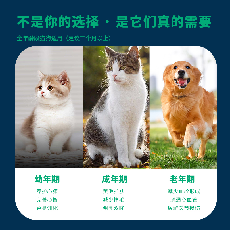 噜噜安深海鱼油猫用防掉毛鳀卵磷脂美毛护肤宠物猫咪专用鱼油狗狗