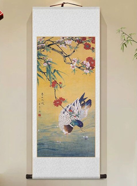 名家花鸟卷轴挂画中堂客厅装饰画