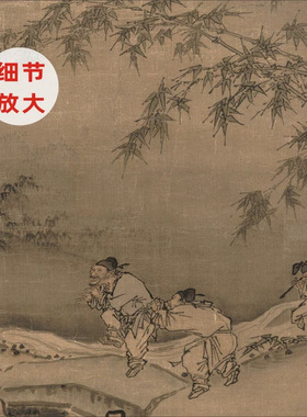 宋马远踏歌图水墨风景人物画高清