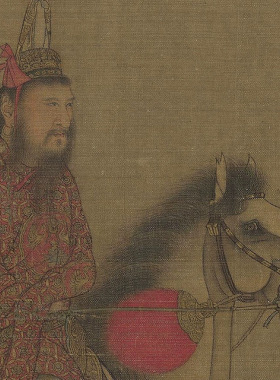 五代十国李赞华东丹王出行图古代