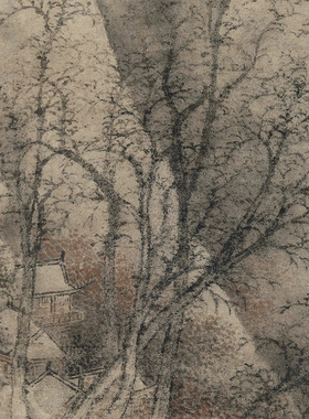 王翚仿李成雪霁图复古字书国画真