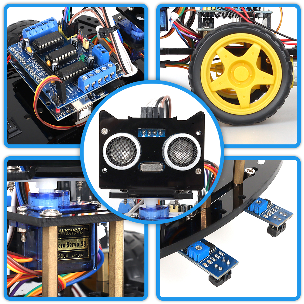 Arduino智能编程小车避障循迹跟随巡线STEM教育机器人学习套件 - 图2