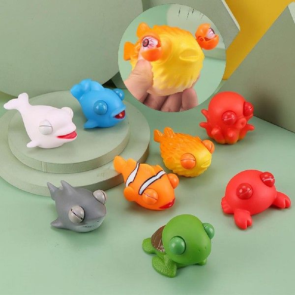 网红Squeezing Animal Toy Fish Turtle Crab Shark Dolphin Whal-图2