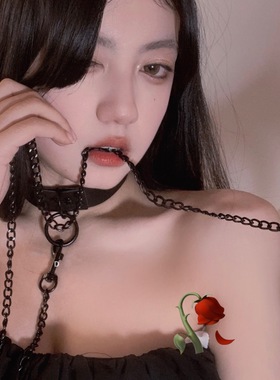 暗黑系项圈女choker牵引绳颈链颈带链子颈环性感项链锁骨链