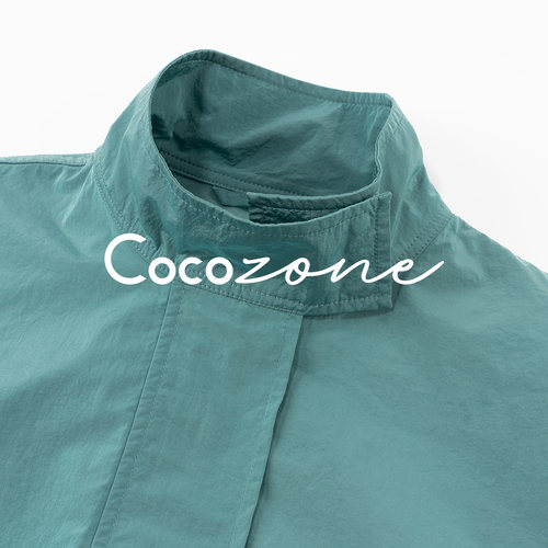 COCO ZONE 刘 一一“湖蓝外套”26早春立领拉链松紧外套 CF1A0045 - 图2