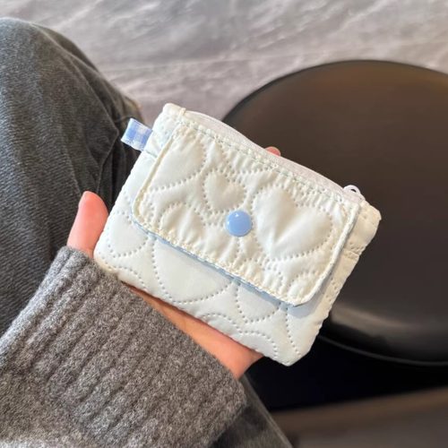 新款ins拉链卡包化妆包多功能纽扣零钱包证件杂物便捷收纳耳机包 - 图3