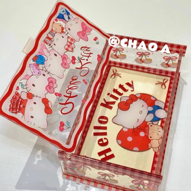Cute cartoon kitty cat acrylic storage box