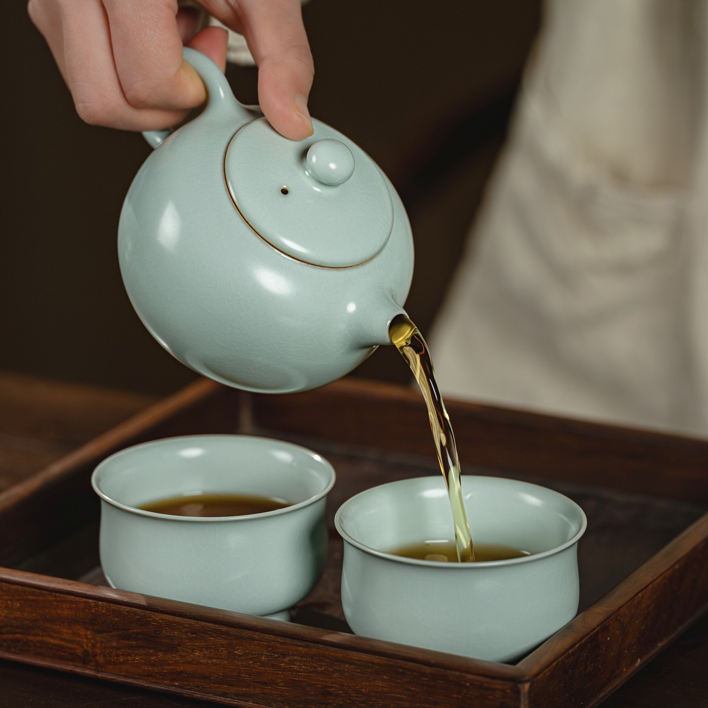 汝窑功夫茶具套装一壶二杯景德镇高端陶瓷茶壶仿古手工汝瓷礼盒装,淘宝优惠券,粉丝福利购,淘宝优惠卷