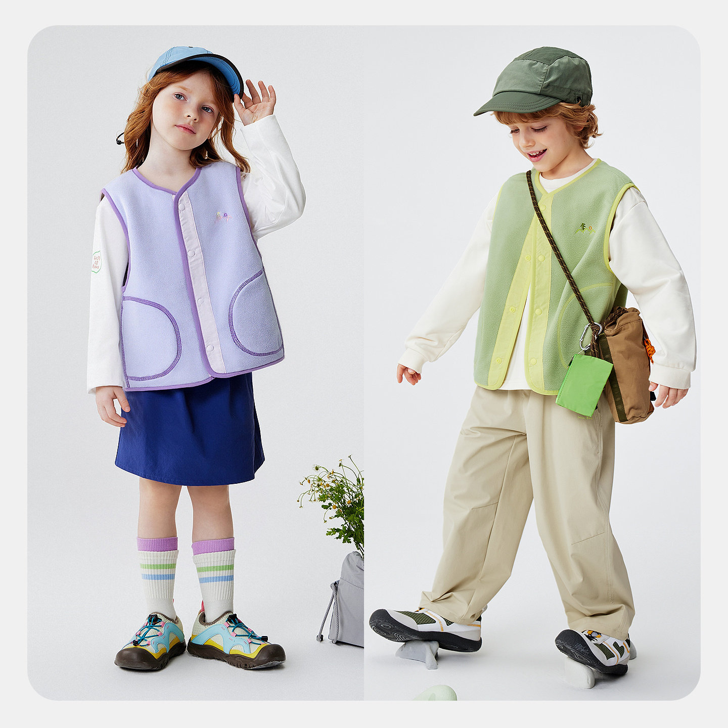 Mini Bala children's polar fleece vest double sided fleece