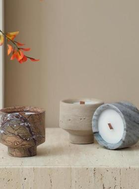 简约现代轻奢创意香薰蜡烛烛杯玻璃罩摆设家居桌面餐桌床头装饰品