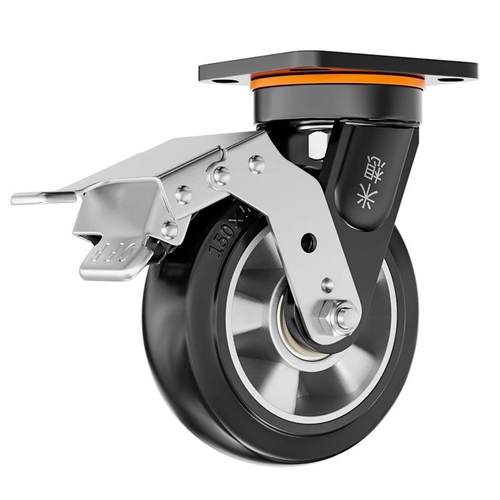 米想路霸铝芯橡胶万向轮4/5/6/8寸重型载重脚轮净音手推车轮子 - 图3