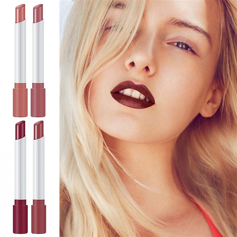 速发4 Sets of Lipsticks, Long Lasting Non-Stick Coloring Lip - 图1