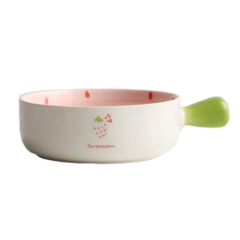 【2个套装】手柄碗盘子家用陶瓷菜盘烤箱牛排西餐盘面饭碗沙拉碗