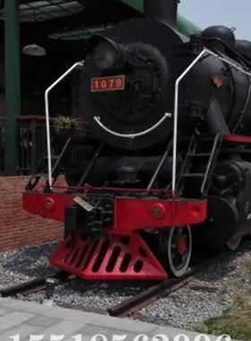 户外老式蒸汽火车头大型车厢w餐厅商场美陈网红玄关门铁艺模型摆