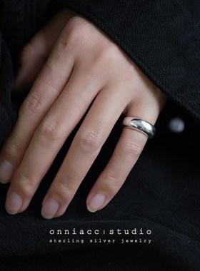 光板泥鳅背戒指女尾戒小指纯银高级感轻奢小众设计简约百搭开口