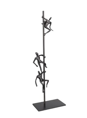 金属黑色攀登人物简约q创意摆件样板房展厅家居玄关电视柜桌面饰