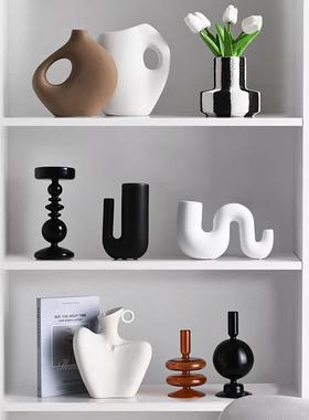 现代高级感大地色艺术软装饰品摆件高档轻奢家居客厅电视酒柜摆设