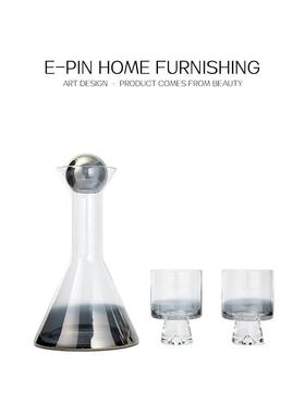 轩富帝爵酒柜酒具样板房软装摆件饰品设计搭配轻奢高脚酒杯