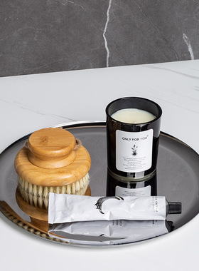 样板房卫生间软装饰品卫浴组合摆件香薰蜡烛护手霜按摩刷托盘道具