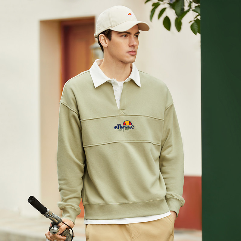 【博主同款】ellesse小贝壳官方情侣卫衣polo领女运动休闲上衣男,淘宝优惠券,粉丝福利购,淘宝优惠卷