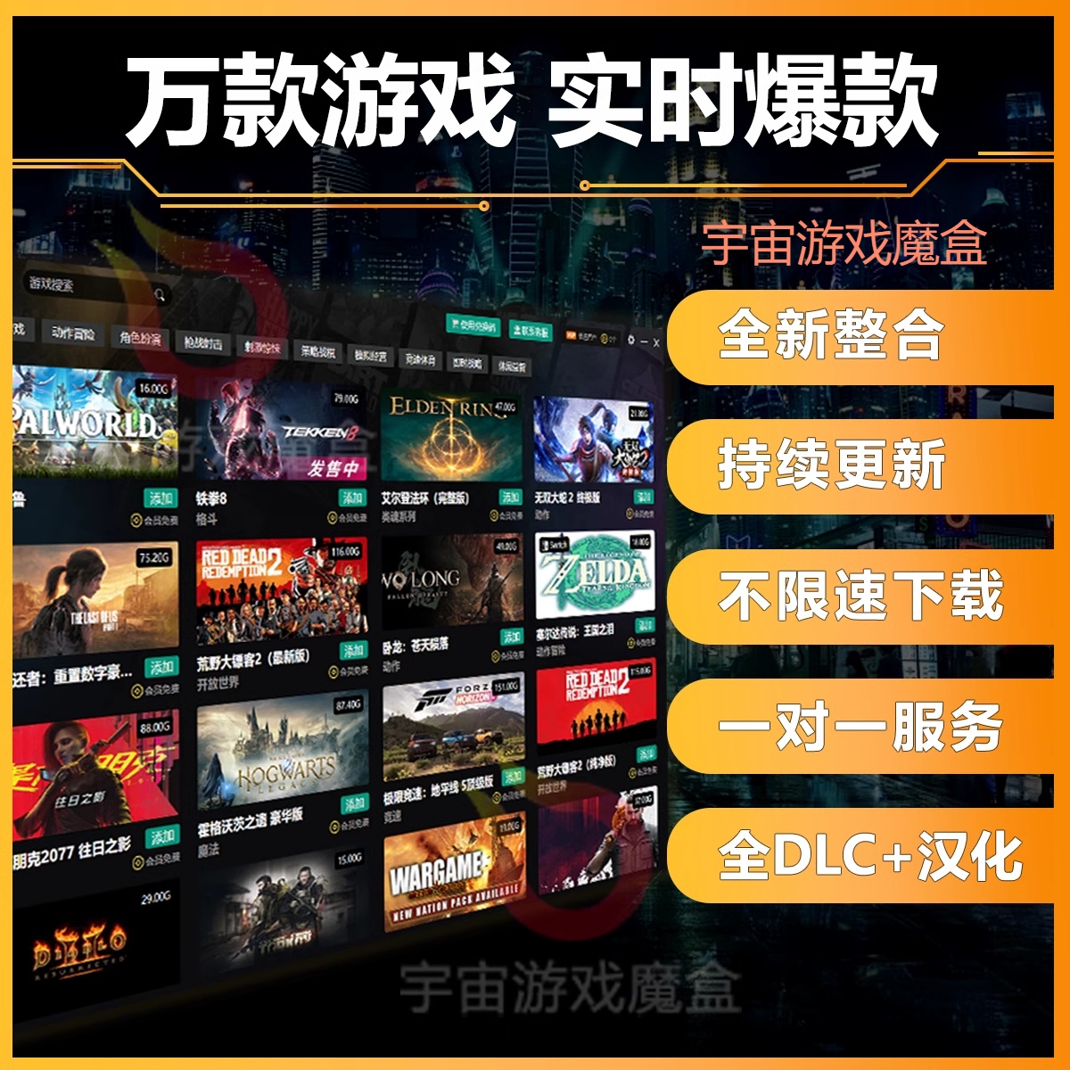 steam单机联网游戏盒子大型电脑PC游戏不限速下载全DLC中文3A大作 - 图0