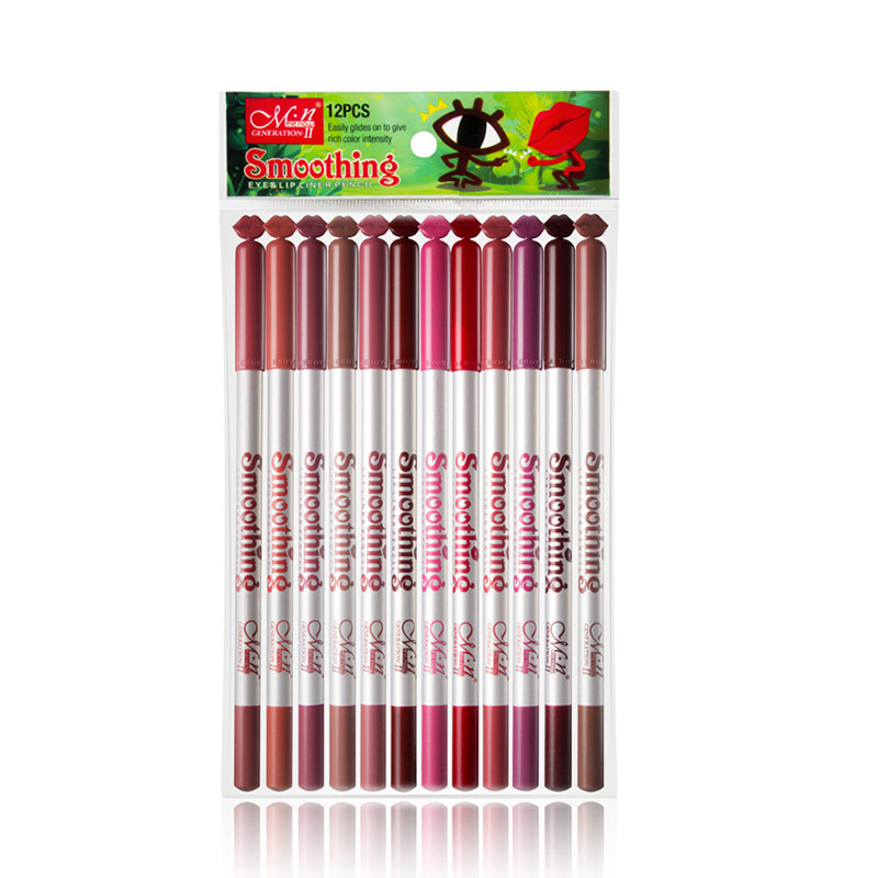 速发12 Colors/Set Lip Liner Sexy Lips Pencil Matte Soft Lips - 图0