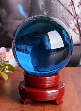 特价高档大小天蓝色水晶球摆件开业乔迁客厅礼品家居店铺装饰品