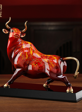 大明铜匠牛摆件客厅牛气冲天客厅办公室送领导装饰开业周年庆礼品