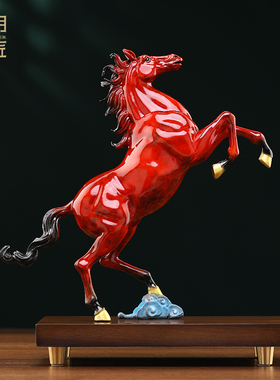 大明铜匠马踏祥云生肖马摆件客厅玄关办公室酒柜装饰乔迁商务礼品