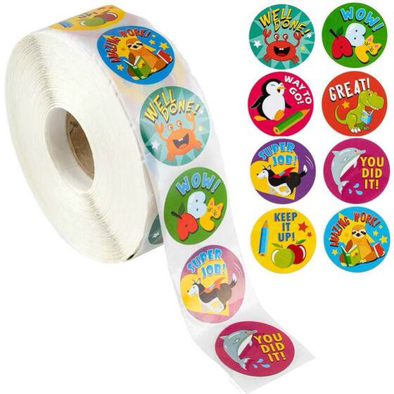 Reward stickers encourage labels roll for kids motivational