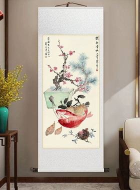 玄关画古典牡丹国画玉堂富贵图中
