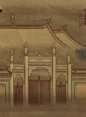 清代袁耀汉宫秋月图明清亭台楼阁