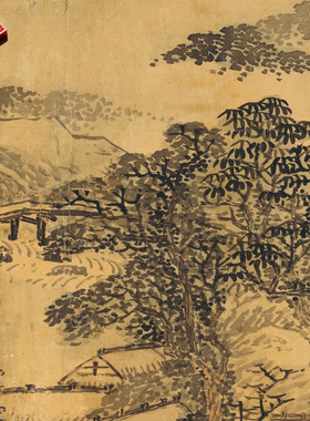 明凌必正山水图古代人物画长卷国