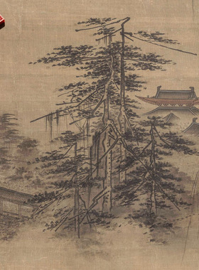南宋马远踏歌图复古书画人物山水