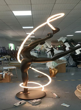 创意人形雕塑落地灯舞蹈女神客厅玄关楼梯装饰艺术个性立式大摆件