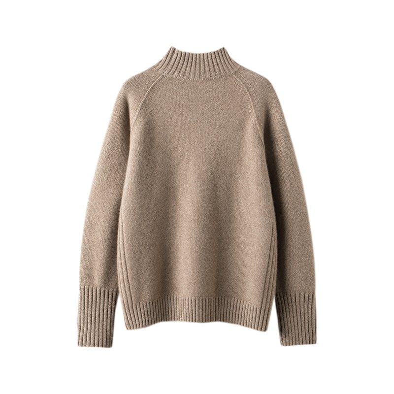 简约放松的美~100%纯山羊绒衫女半高领宽松羊绒打底衫针织毛衣,淘宝优惠券,粉丝福利购,淘宝优惠卷
