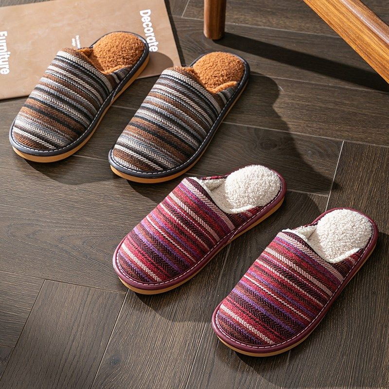 秋冬季棉亚麻居家j布艺加绒保暖情侣棉拖鞋男女室内家居用防滑静,淘宝优惠券,粉丝福利购,淘宝优惠卷